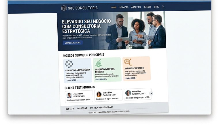 Exemplo de website criado pela Studio Landing JP