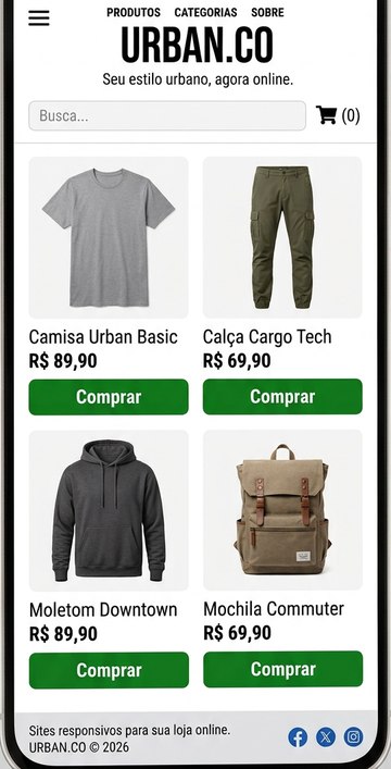 Exemplo responsivo em smartphone