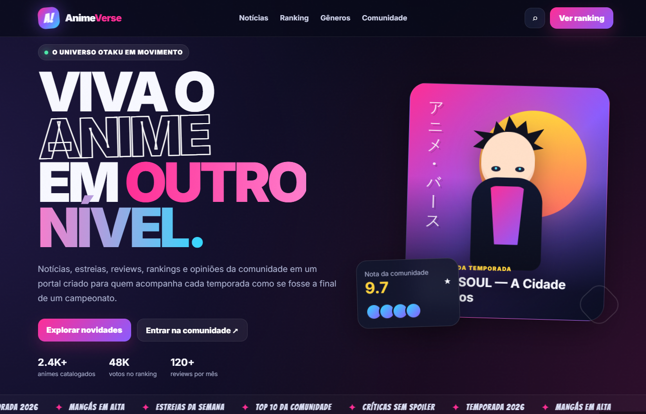 Projeto de portal de notícias de anime