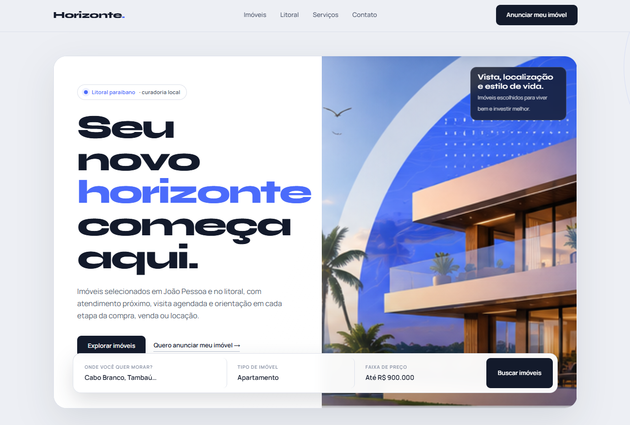 Projeto de website para imobiliária